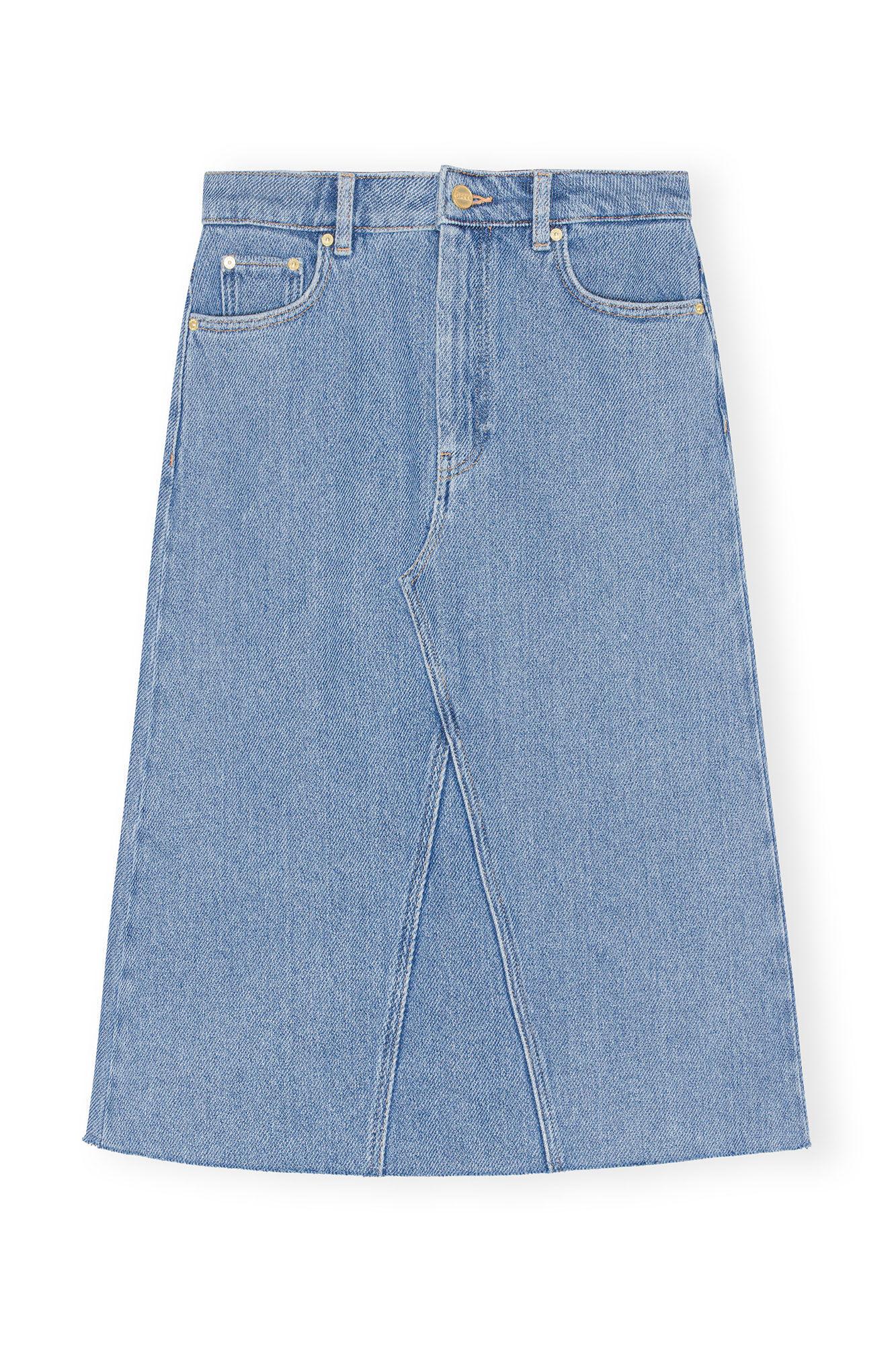 Heavy Denim Midi Skirt Product Image
