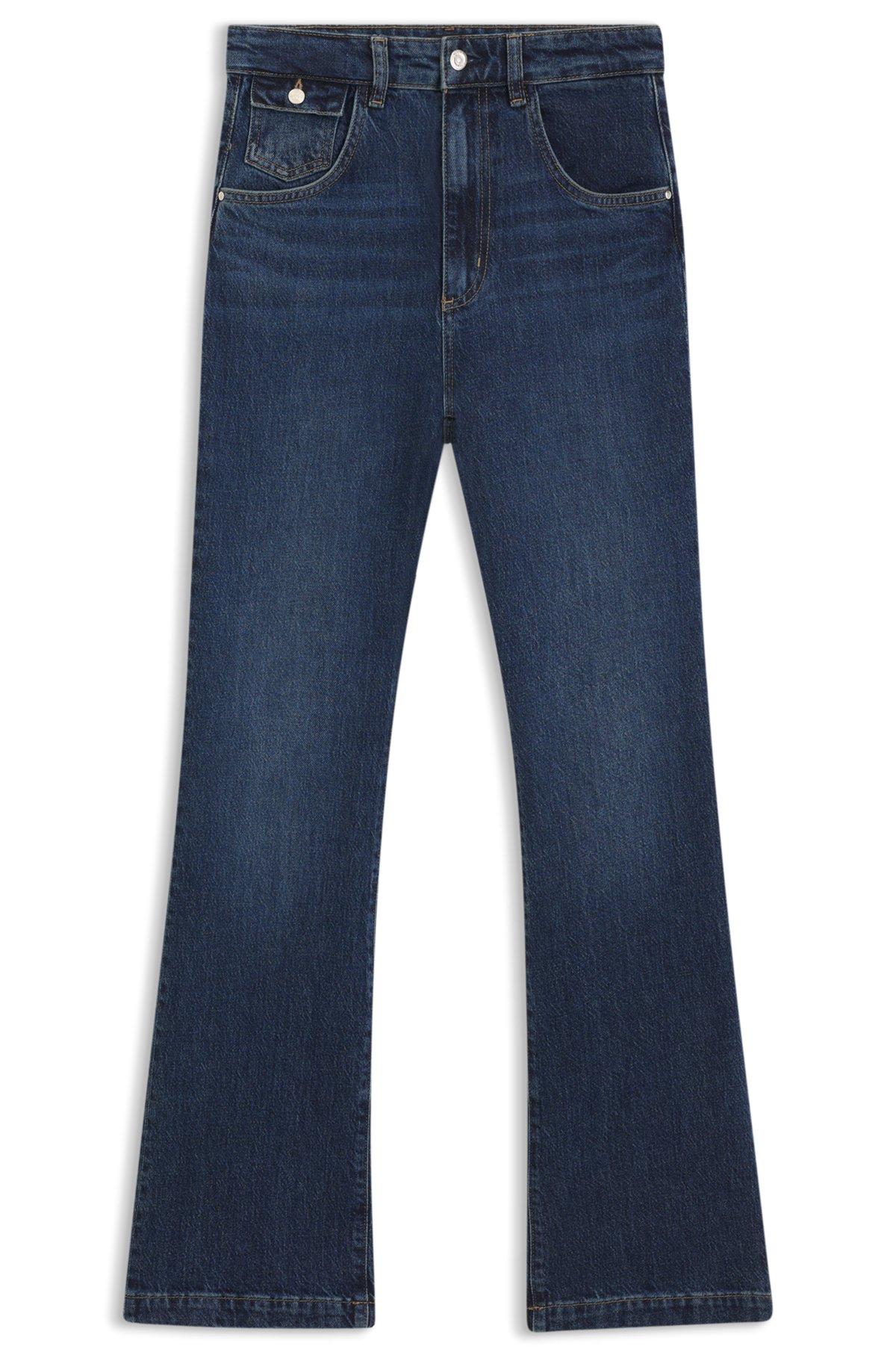 Wide-leg jeans in blue comfort-stretch denim Product Image