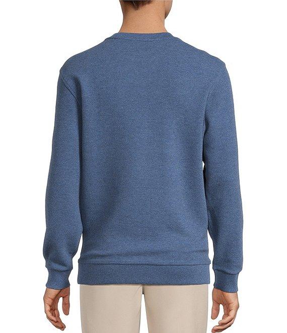 Roundtree & Yorke Long Sleeve Solid Textured Crew Pullover Product Image