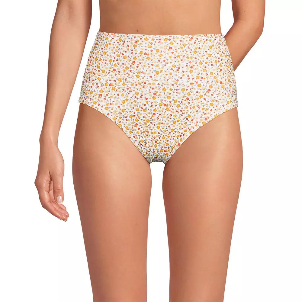 Women's Lands' End Chlorine Resistant Fold Over High Waisted Bikini Bottoms,  Product Image