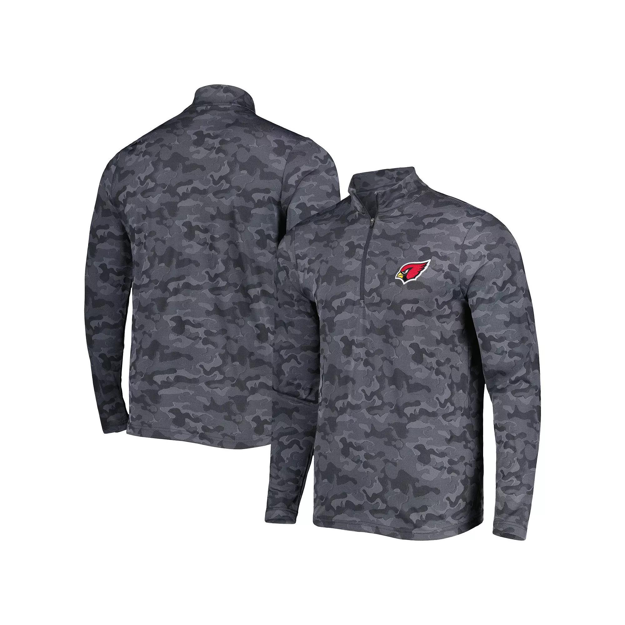 Men's Antigua Black Arizona Cardinals Brigade Quarter-Zip Sweatshirt,  Product Image