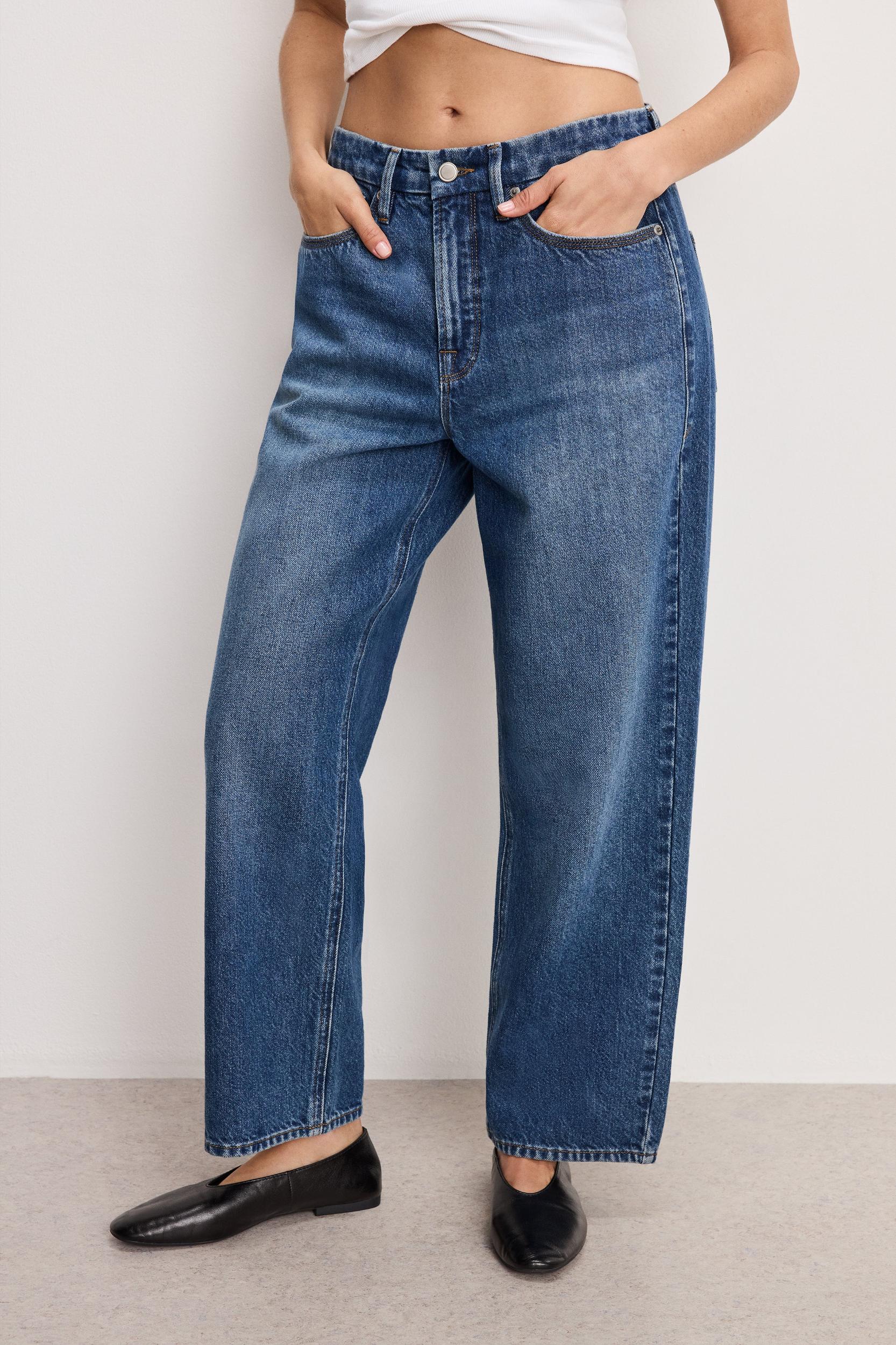 GOOD 90S CROPPED RELAXED JEANS | INDIGO963 Product Image