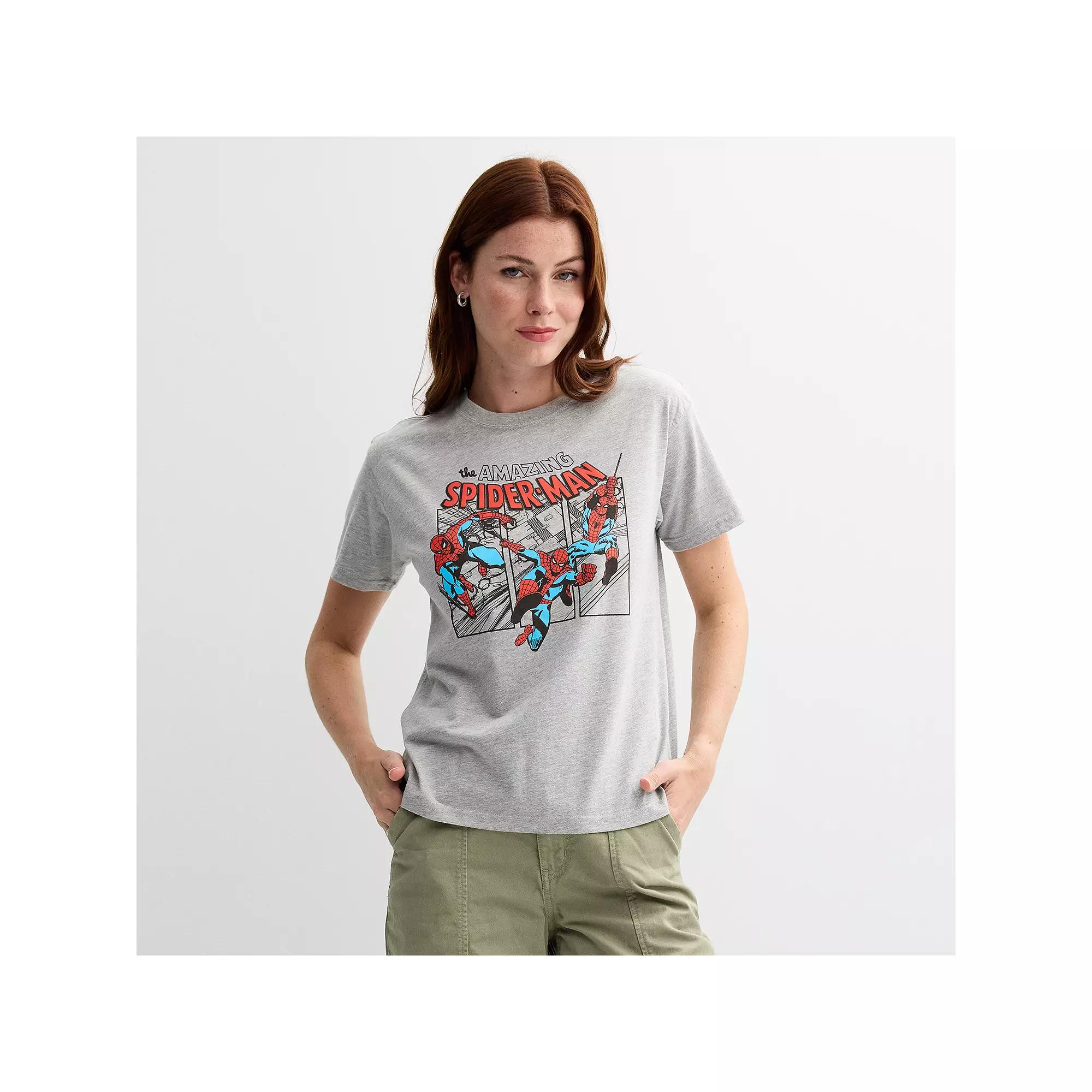 Juniors' Marvel Spider-Man The Amazing Graphic Tee, Girl's, Size: Large, Grey Product Image