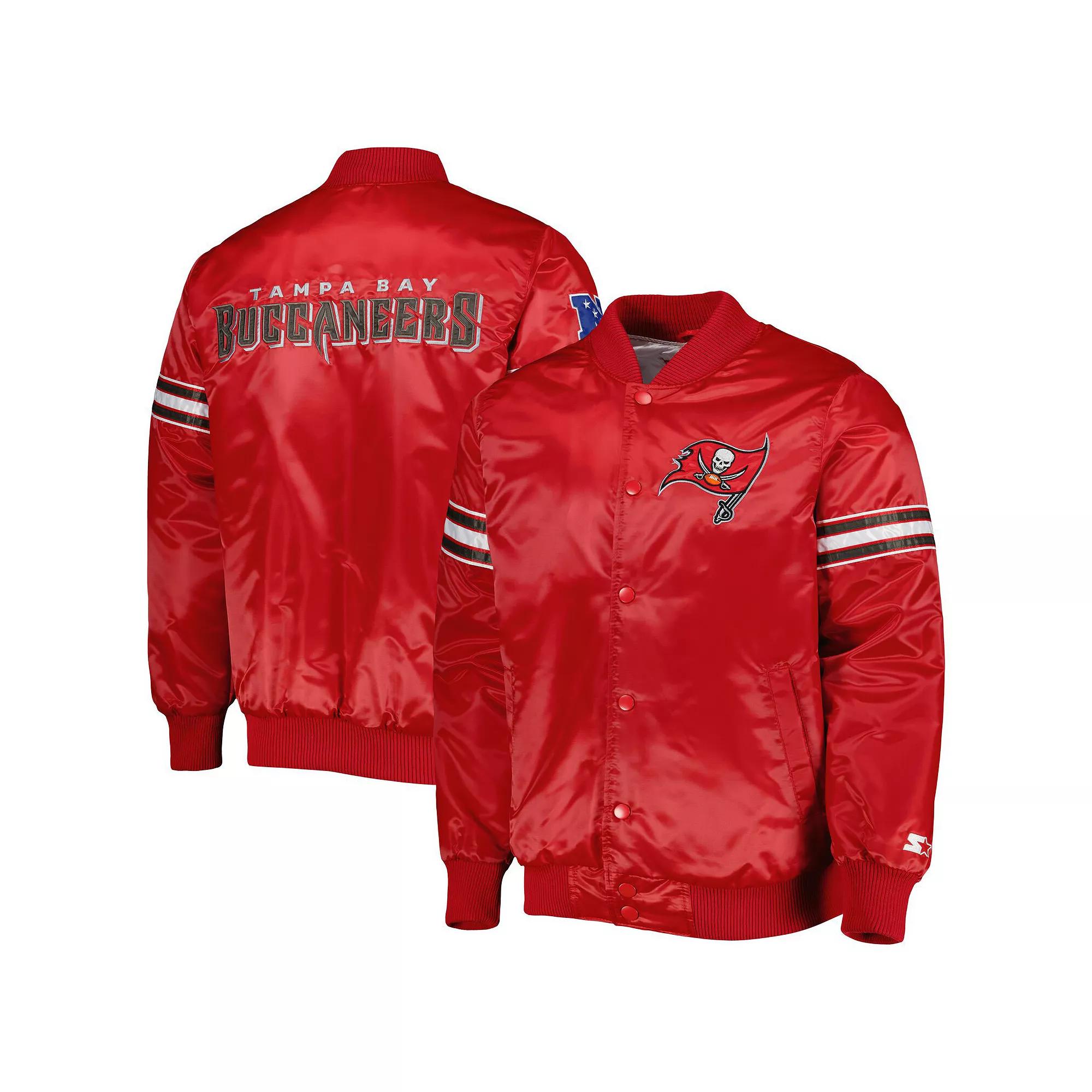 Men's Starter Red Tampa Bay Buccaneers The Pick and Roll Full-Snap Jacket, Size: 2XL Product Image