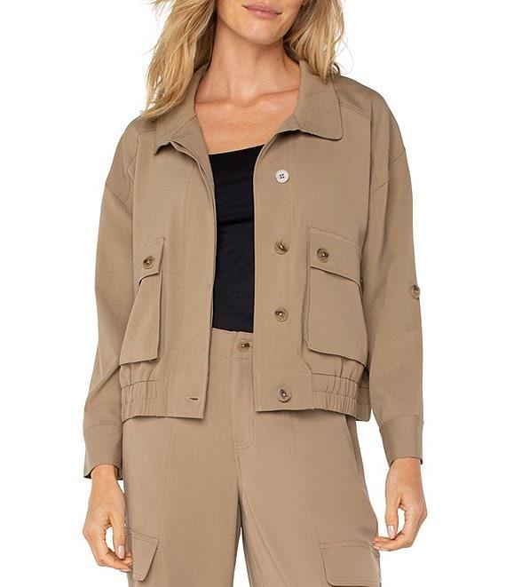 Liverpool Los Angeles Textured Stretch Cinched Hem Utility Jacket Product Image