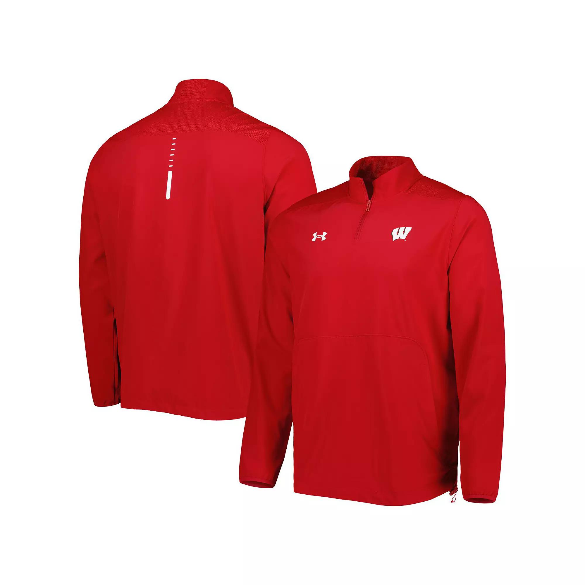 Men's Under Armour Red Wisconsin Badgers Motivate 2.0 Quarter-Zip Performance Jacket, Size: Small Product Image