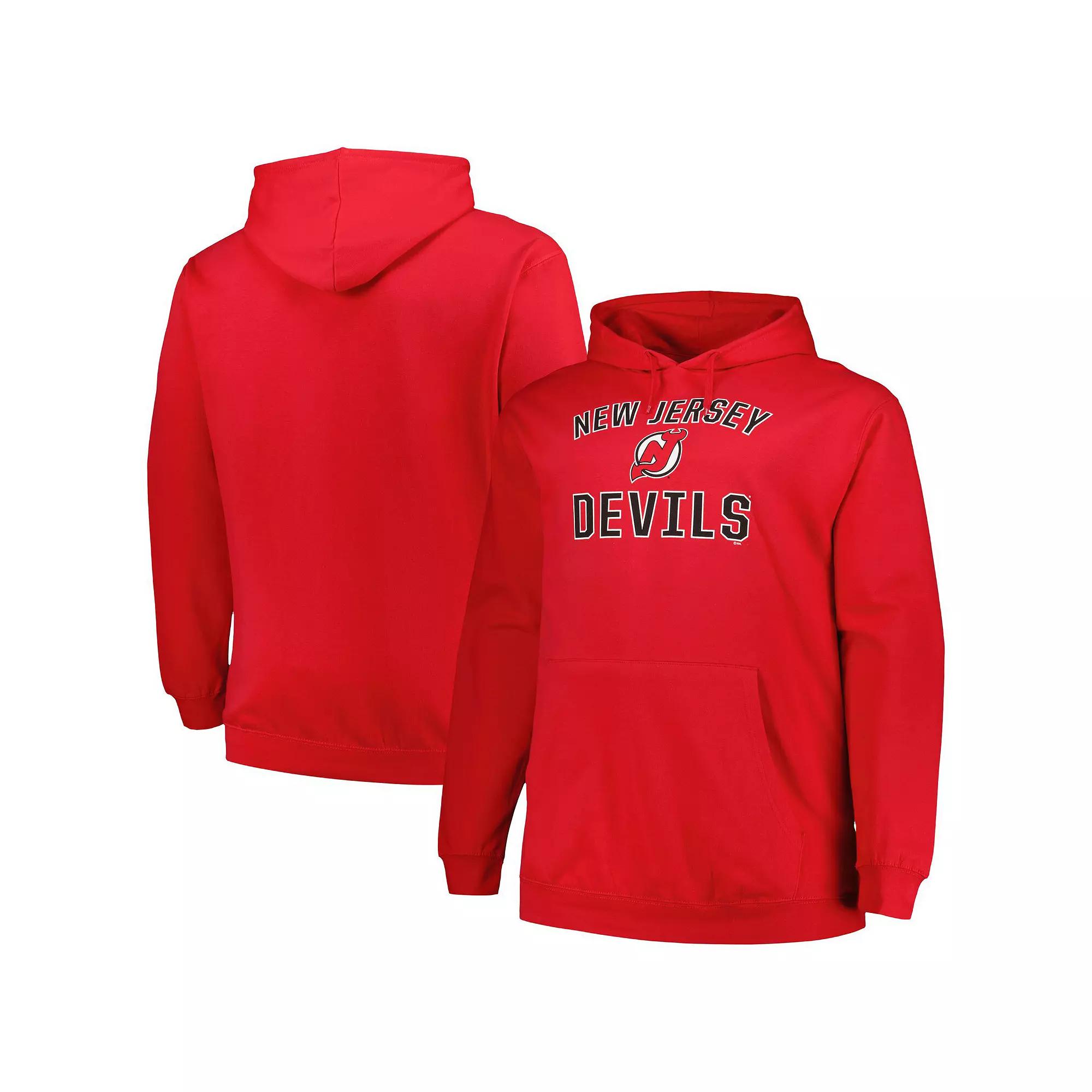 Men's Profile Red New Jersey Devils Big & Tall Arch Over Logo Pullover Hoodie,  Product Image