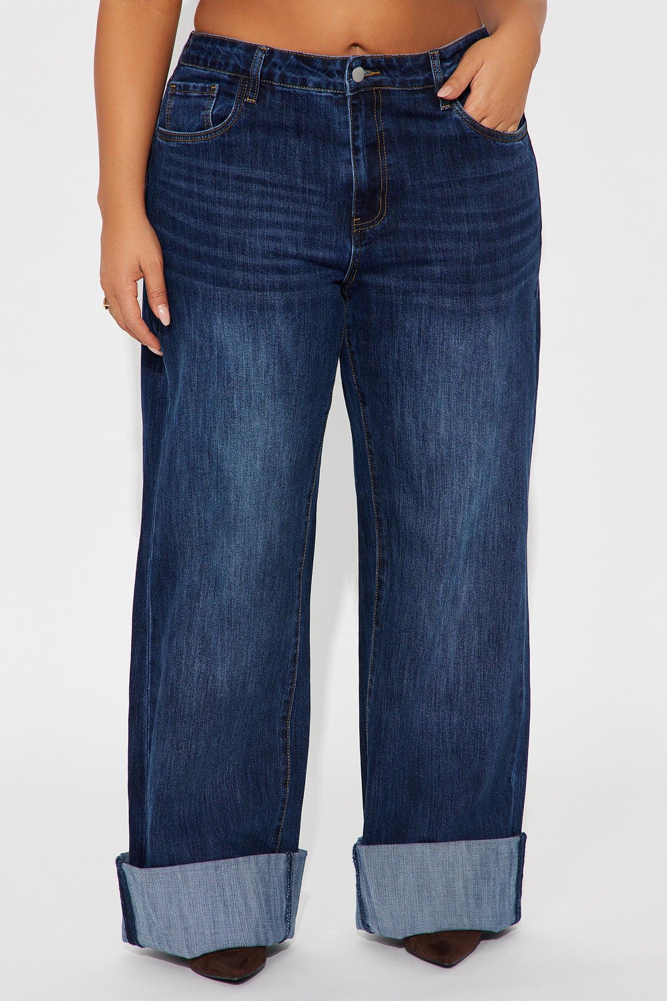 Tall On My Radar Cuffed Straight Leg Jeans - Dark Wash Female Product Image