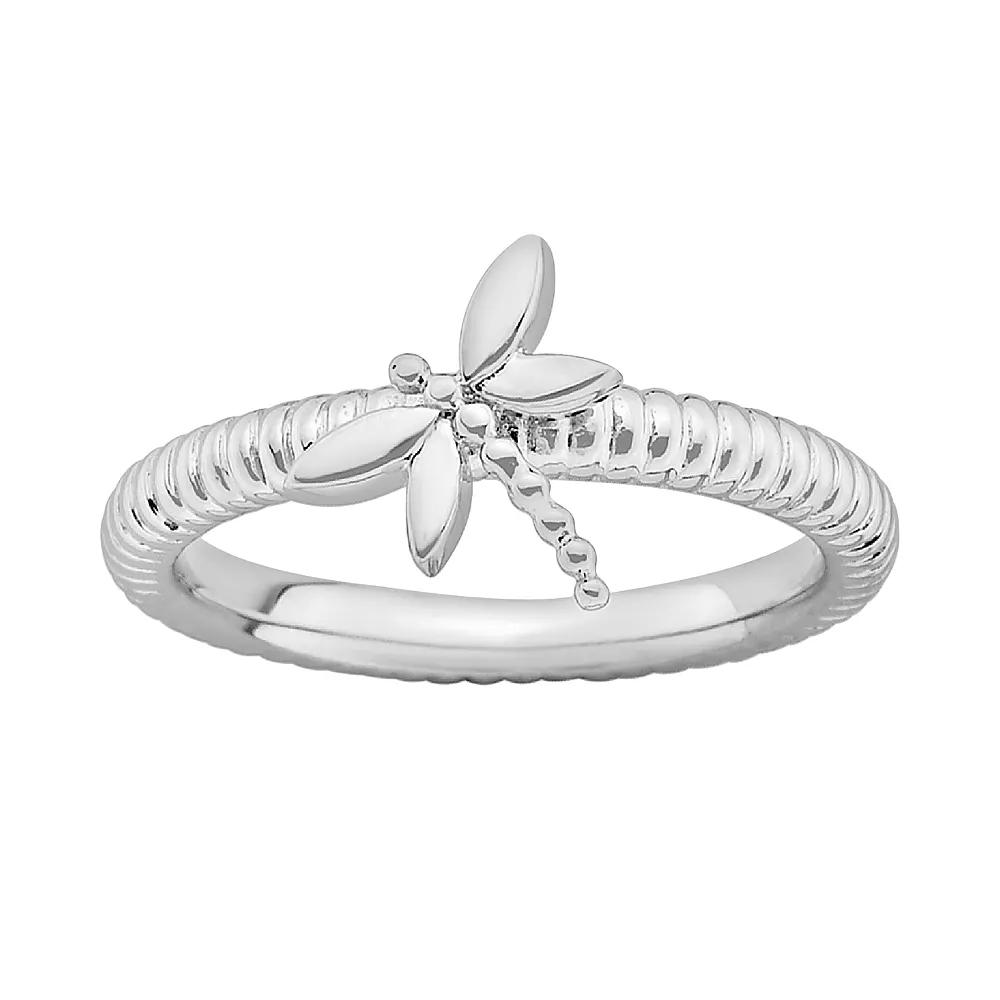Stacks & Stones Sterling Silver Dragonfly Stack Ring, Women's, Size: 6 Product Image