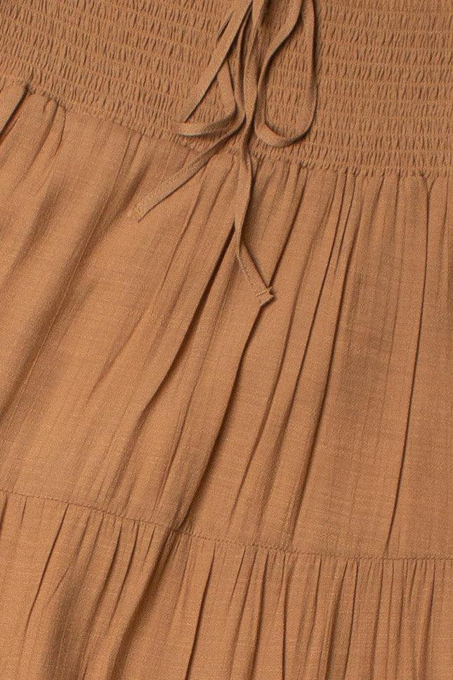 Clay Smocked Waist Maxi Skirt Product Image