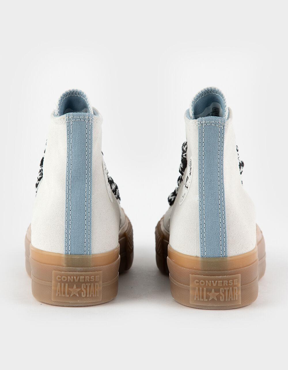 CONVERSE Chuck Taylor All Star Lift Platform Suede Womens High Top Shoes - LILAC Product Image