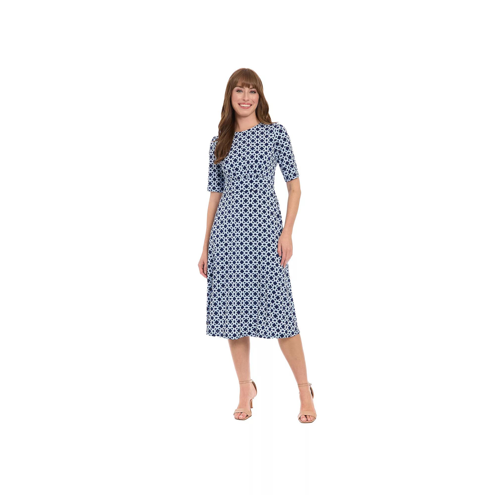 Women's London Times Printed Midi A-Line Dress,  Product Image