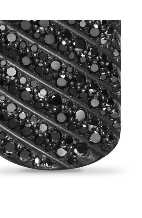 David Yurman Mens Sculpted Cable Tag Titanium with Black Diamonds, 27mm Product Image