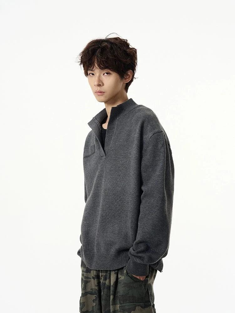 RT No. 18700 KNIT V-NECK COLLAR SWEATER Product Image