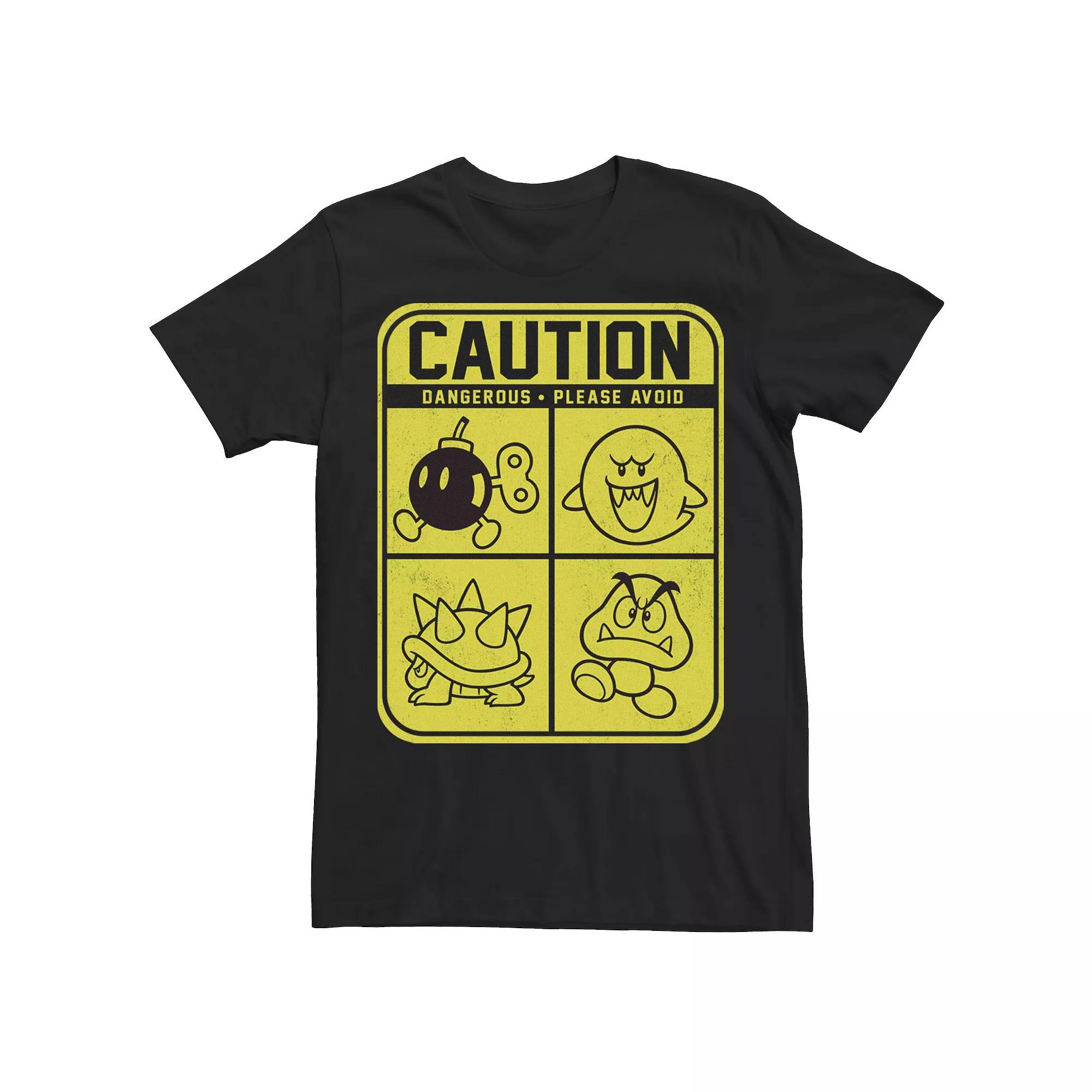 Men's Nintendo Super Mario Caution Dangerous Foes Tee,  Product Image