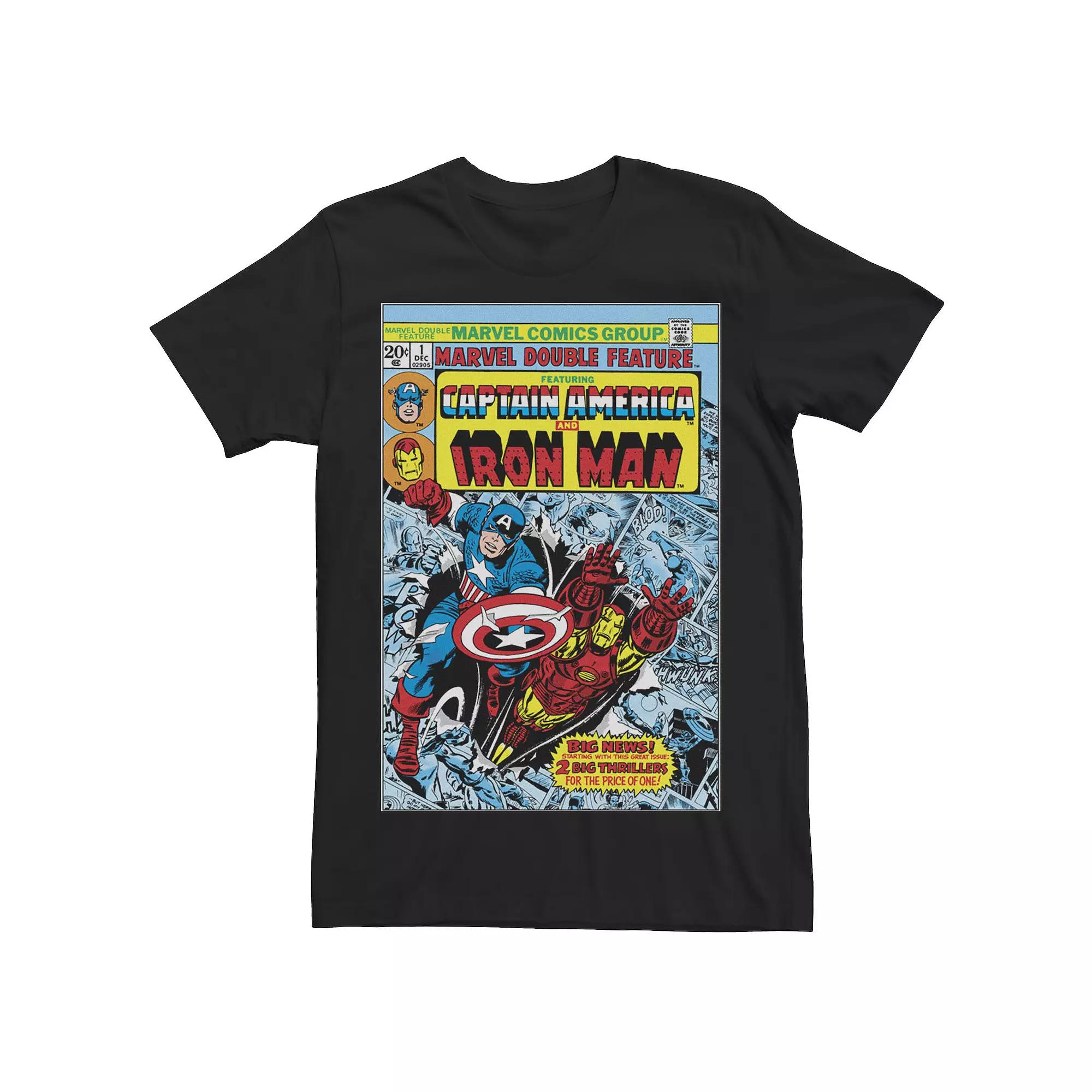 Men's Marvel Captain America & Iron Man Comic Cover Tee,  Product Image