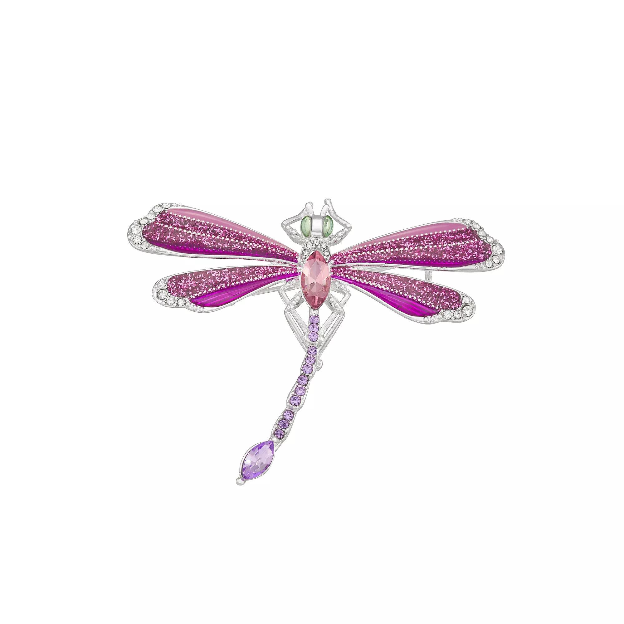 Napier Silver Tone Dragonfly Pin, Women's, Pink Product Image