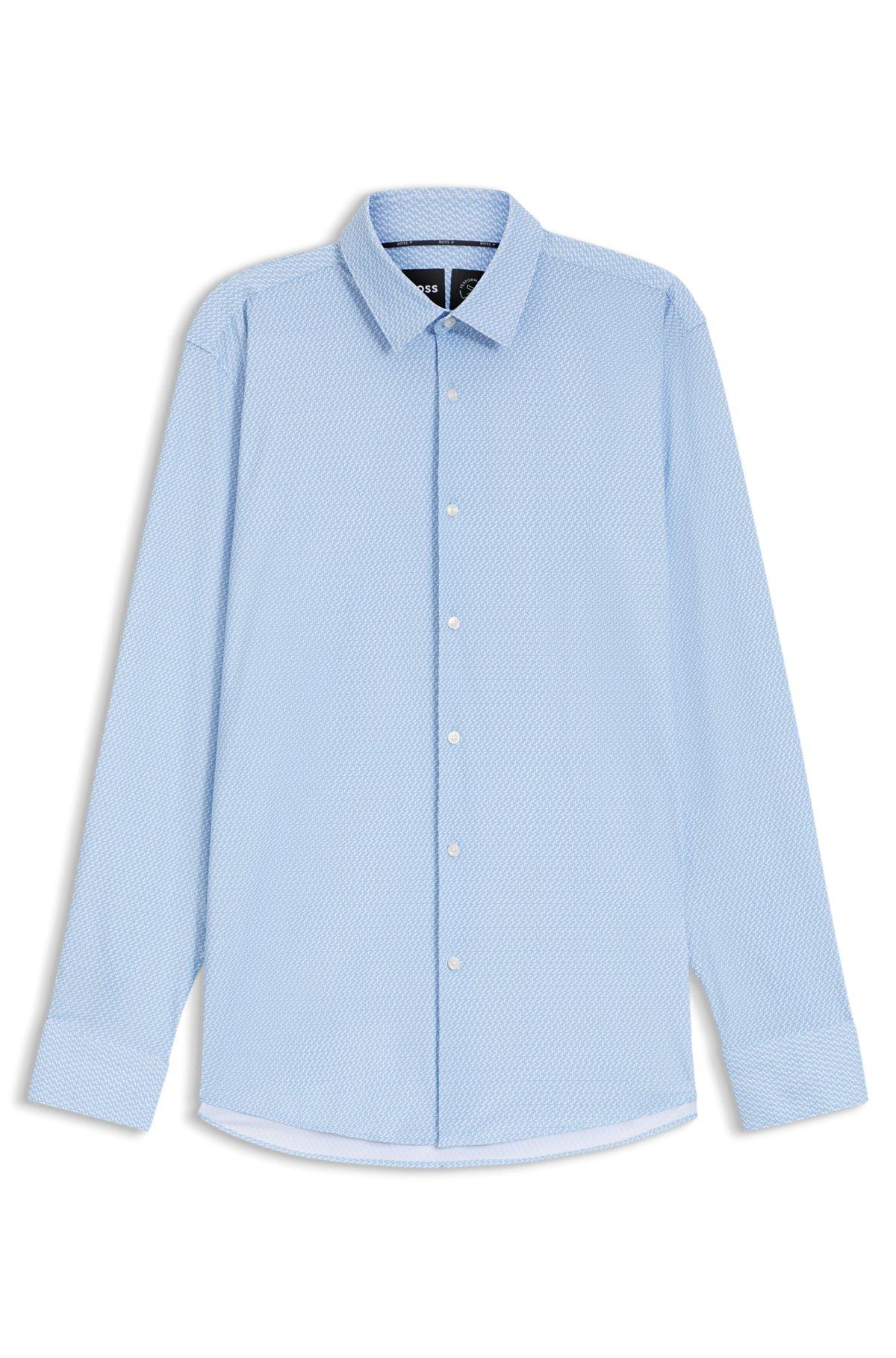 Slim-fit shirt in printed performance-stretch jersey Product Image