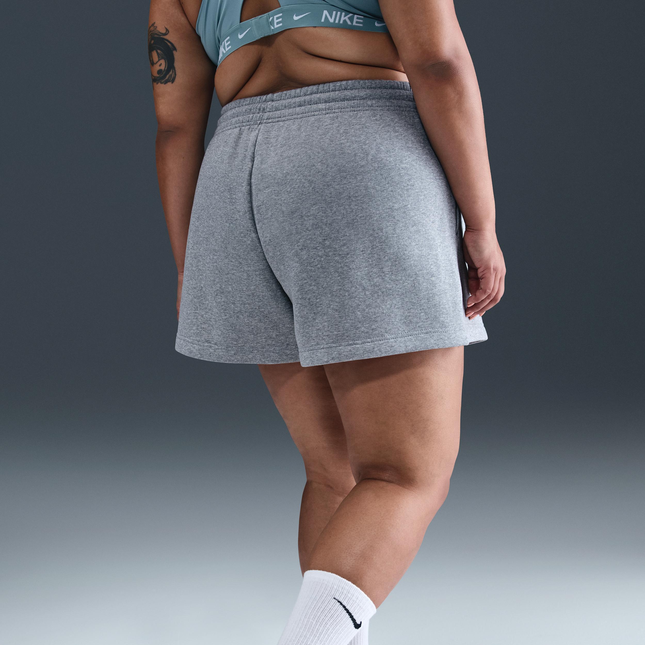 Womens Nike Sportswear Phoenix Fleece Mid-Rise 4 Shorts (Plus Size) | IH2543-063 Product Image