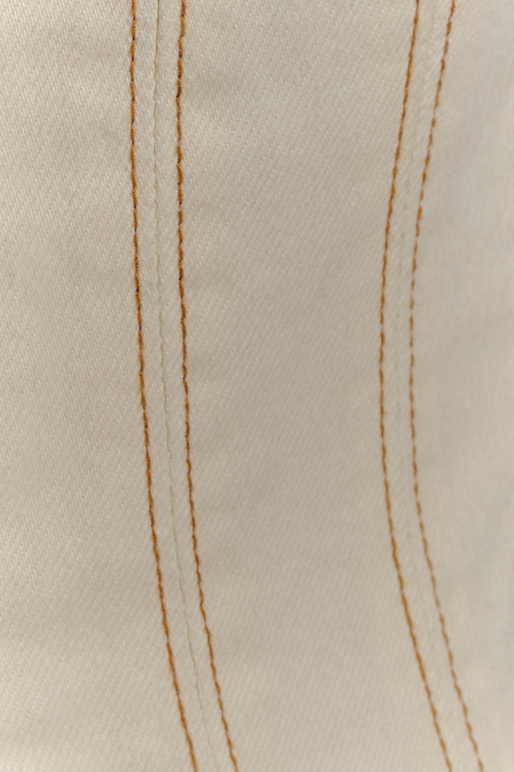 Loretta Cap Sleeve Denim Top - Ecru Product Image