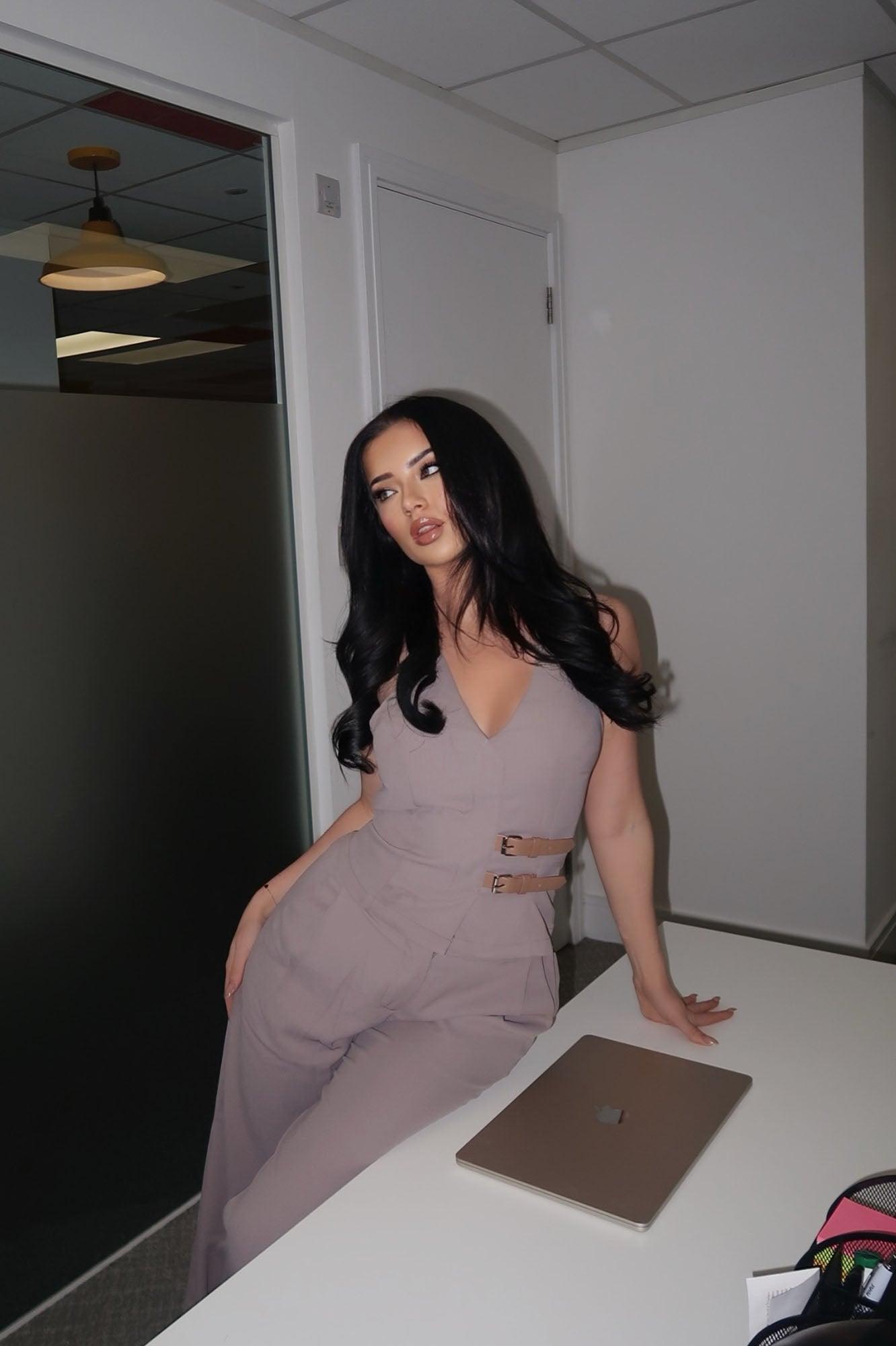 Brielle Pant Set - Grey Product Image