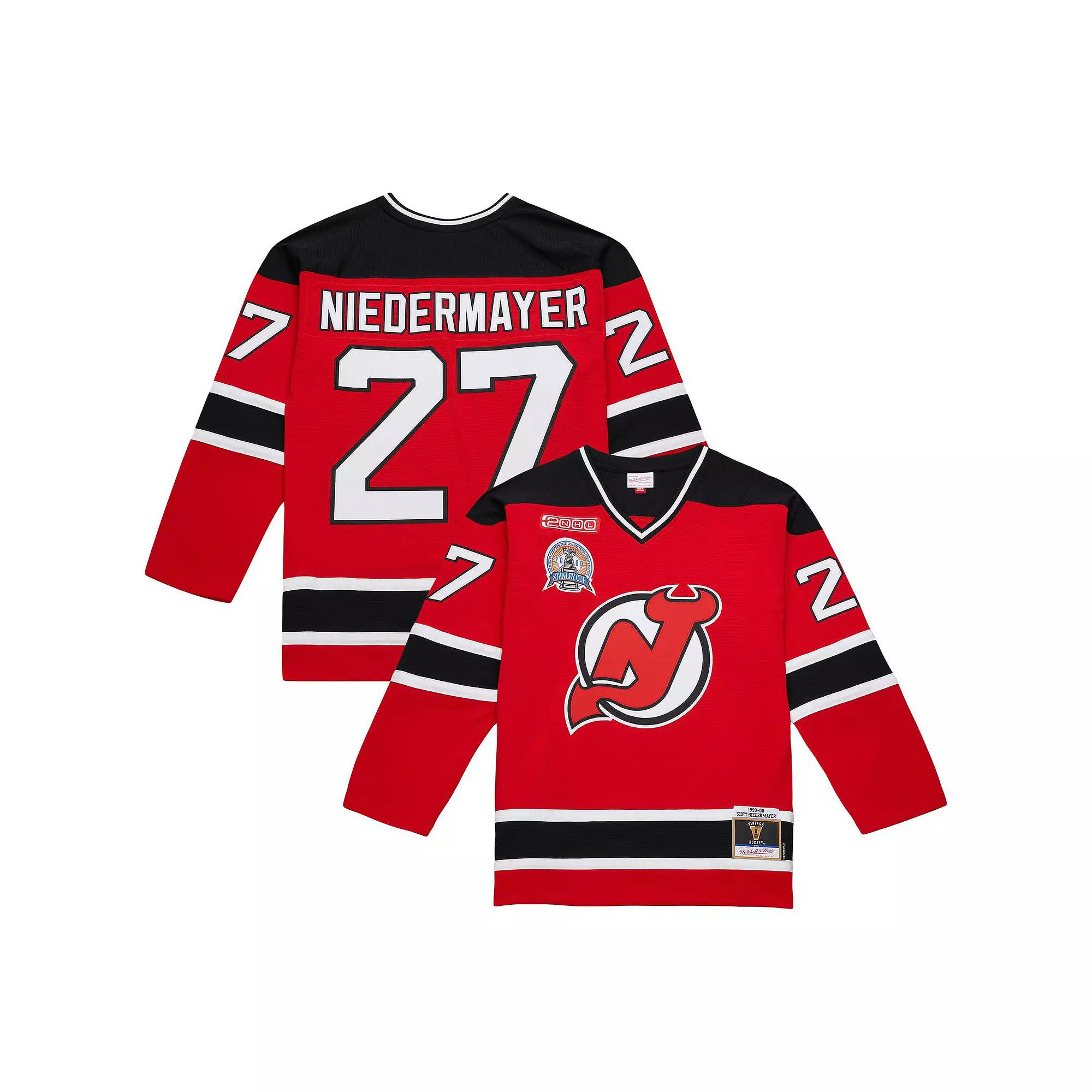 Men's Mitchell & Ness Scott Niedermayer Red New Jersey Devils Big & Tall 1999/00 Blue Line 2.0 Jersey,  Product Image