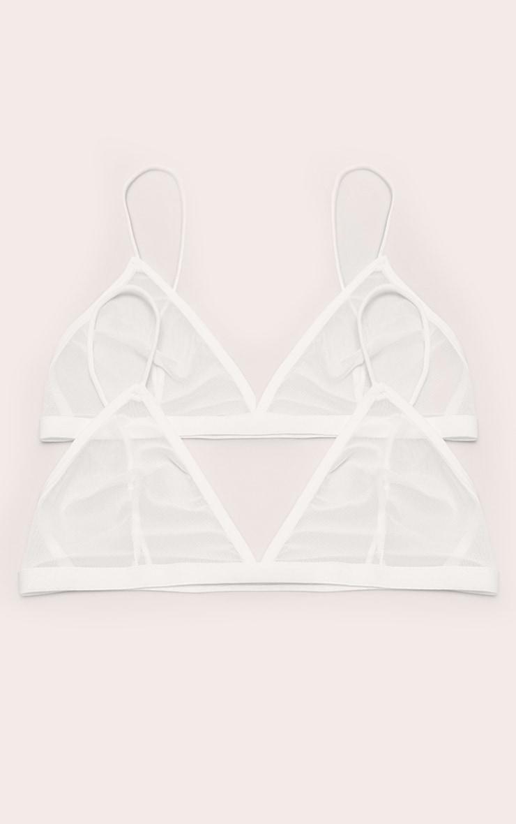 White Mesh Pack of 2 Basic Triangle Bra Product Image
