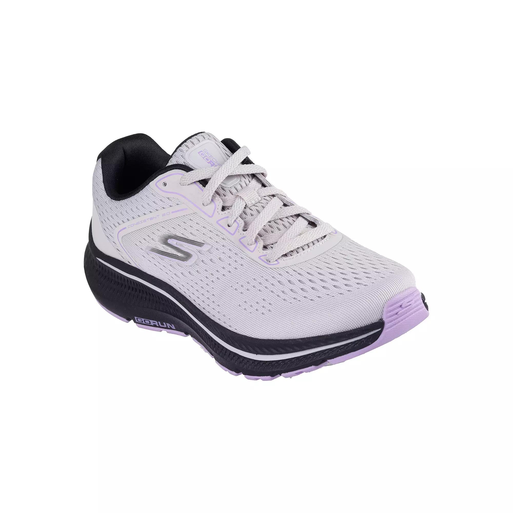 Skechers GO RUN Consistent™ 2.0 Women's Athletic Shoes, Size: 9.5, Light Gray Black Product Image
