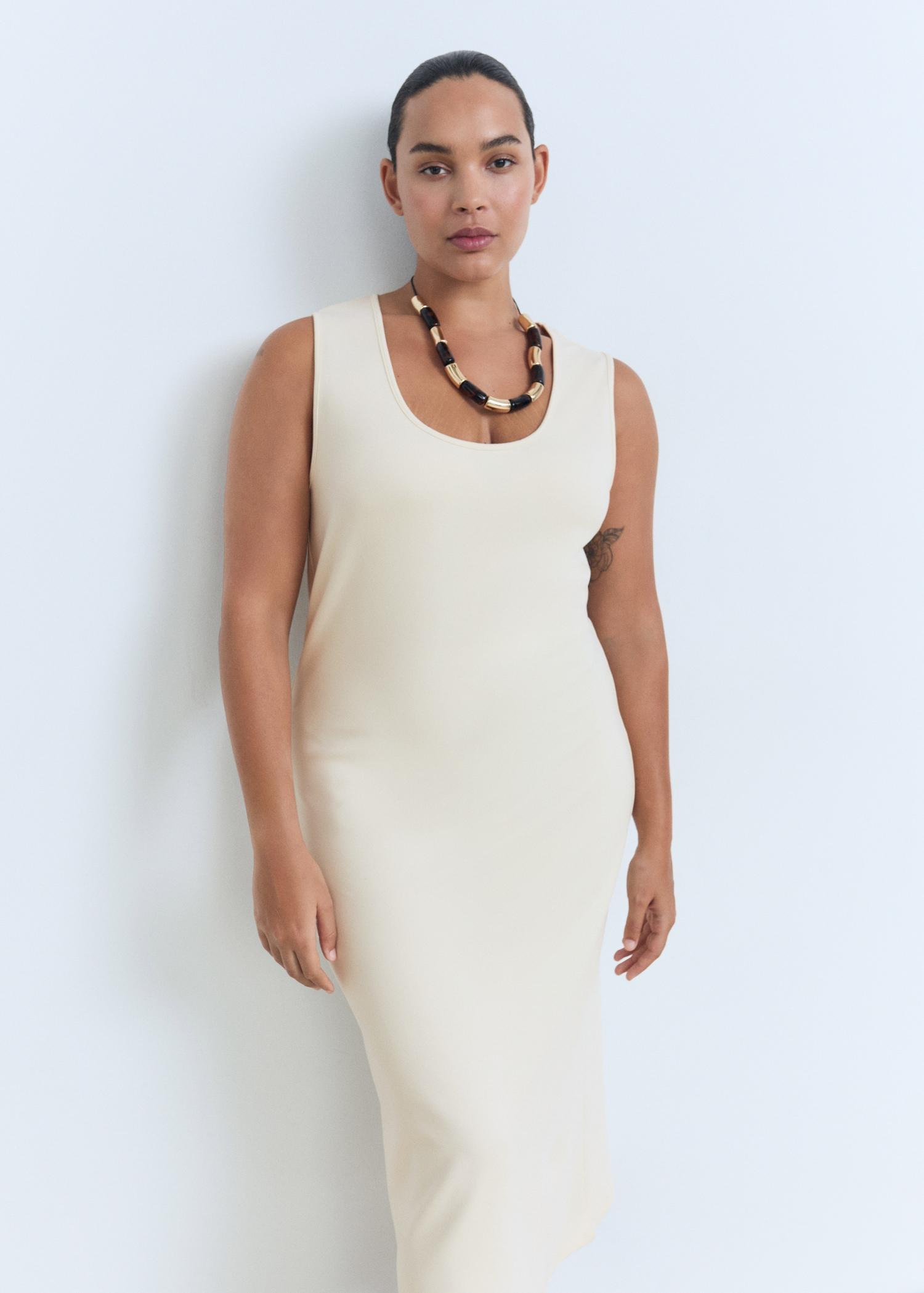 Fitted midi-dress - Women | MANGO USA Product Image