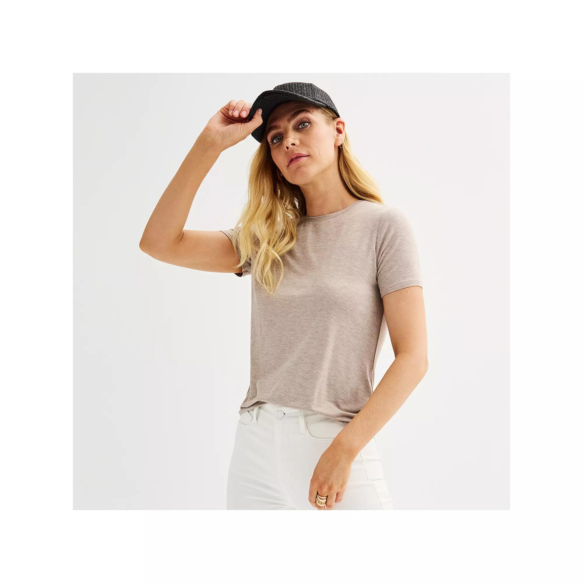 Petite Nine West Essential Crewneck Tee, Women's,  Product Image