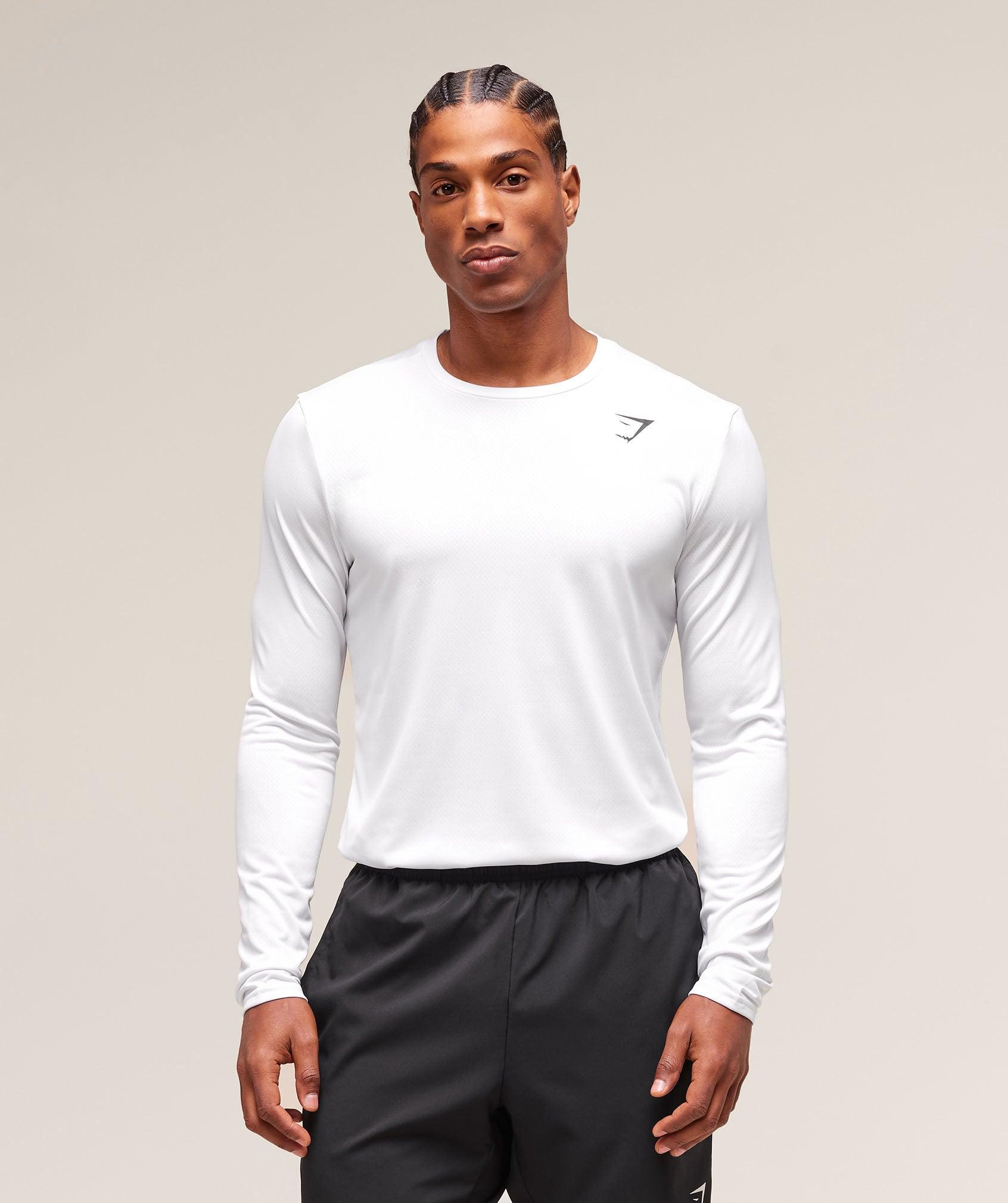 Gymshark Arrival Long Sleeve T-Shirt - White Male Product Image