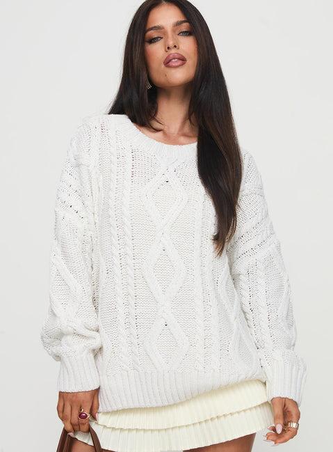 Anaya Oversized Sweater White Product Image