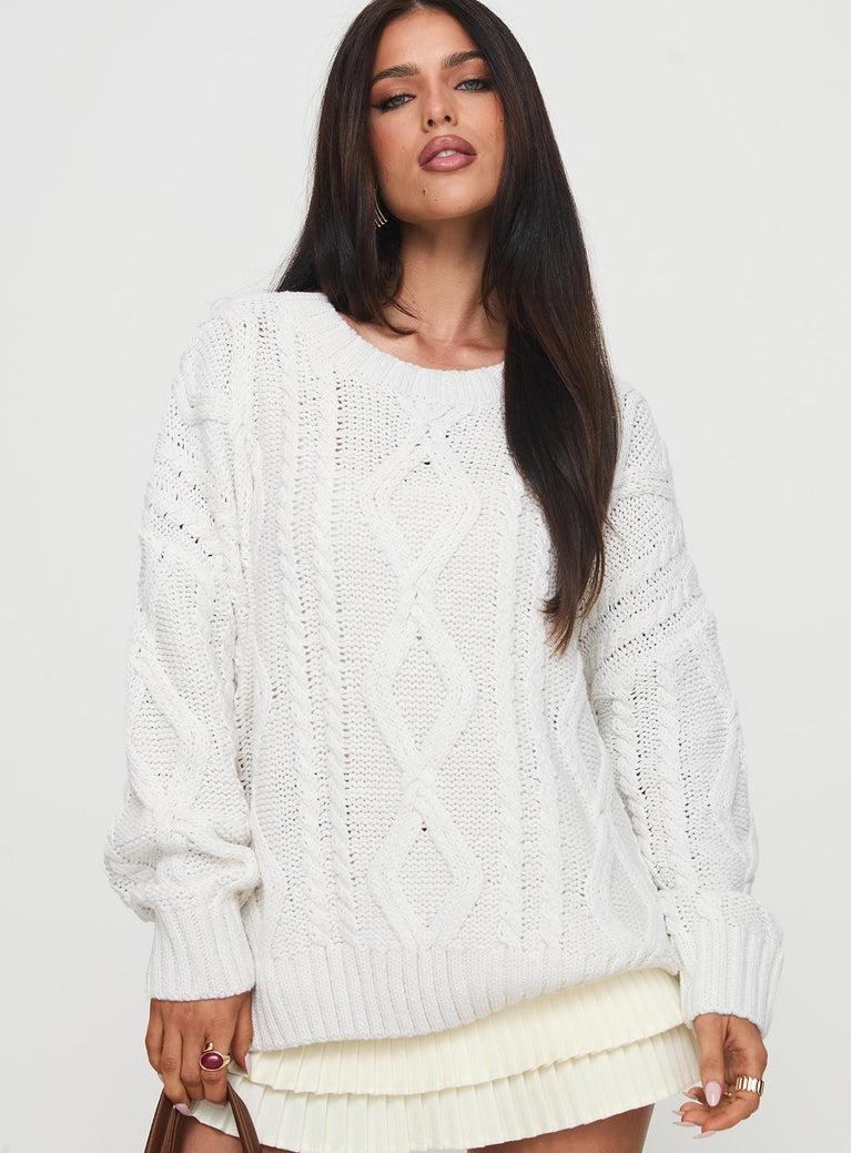 Anaya Oversized Sweater White Product Image