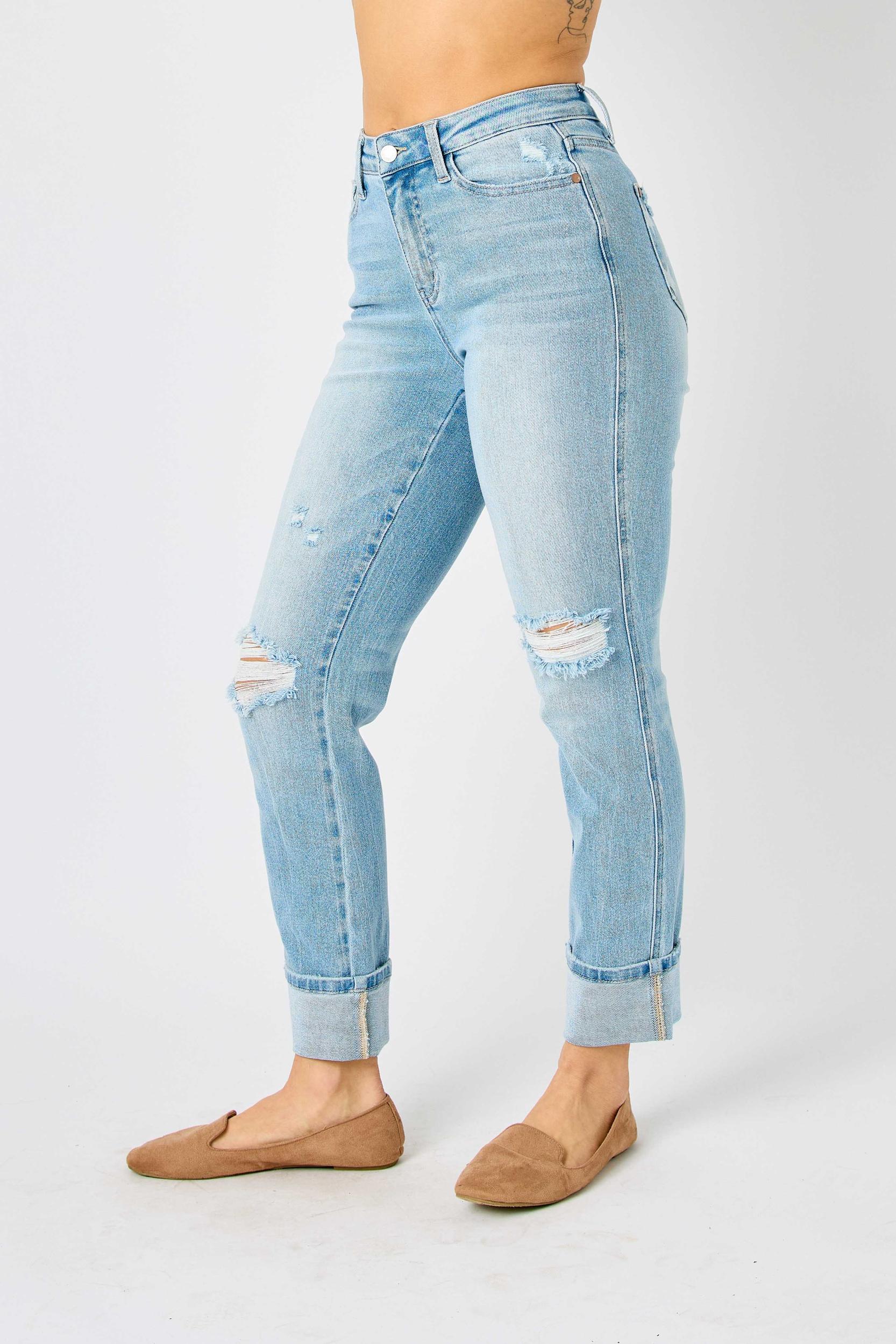 Americana Flag Cuffed Boyfriend Jean Product Image