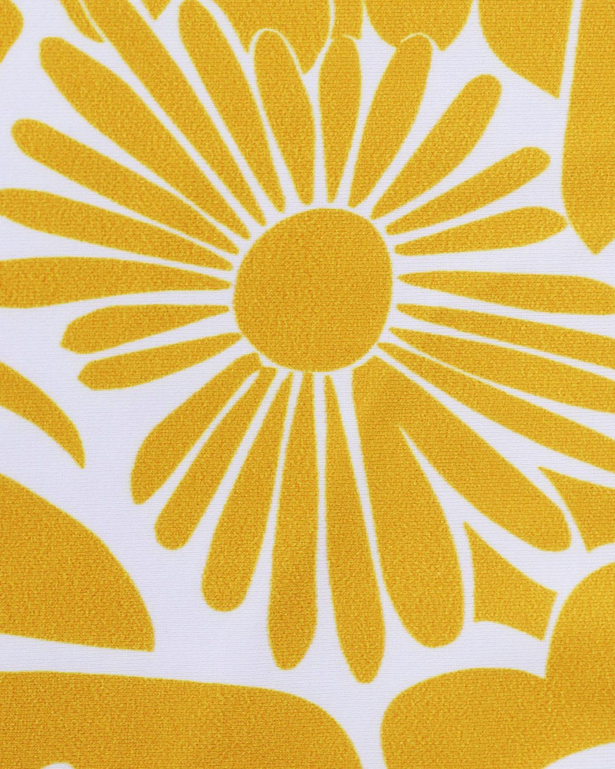 Yellow Knit Floral Ruffle Bikini Set Product Image