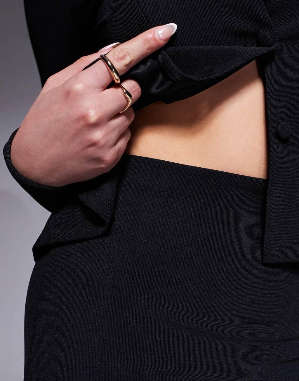 ASOS DESIGN low rise micro mini skirt in black - part of a set Product Image