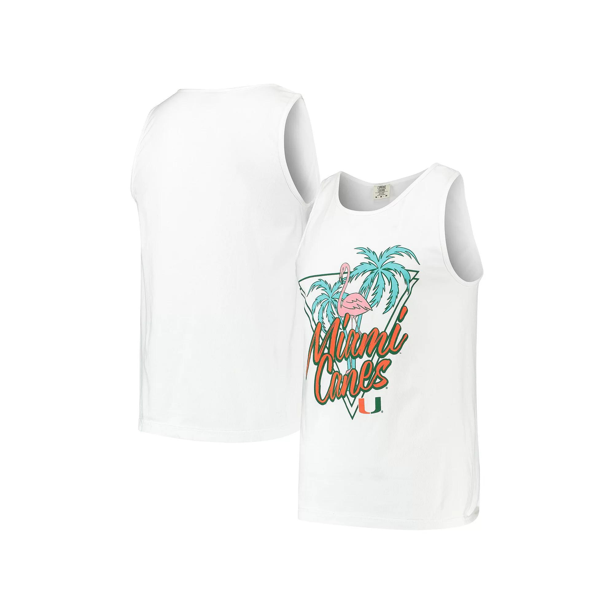 Men's White Miami Hurricanes Retro Palms Tank Top, Size: Small Product Image