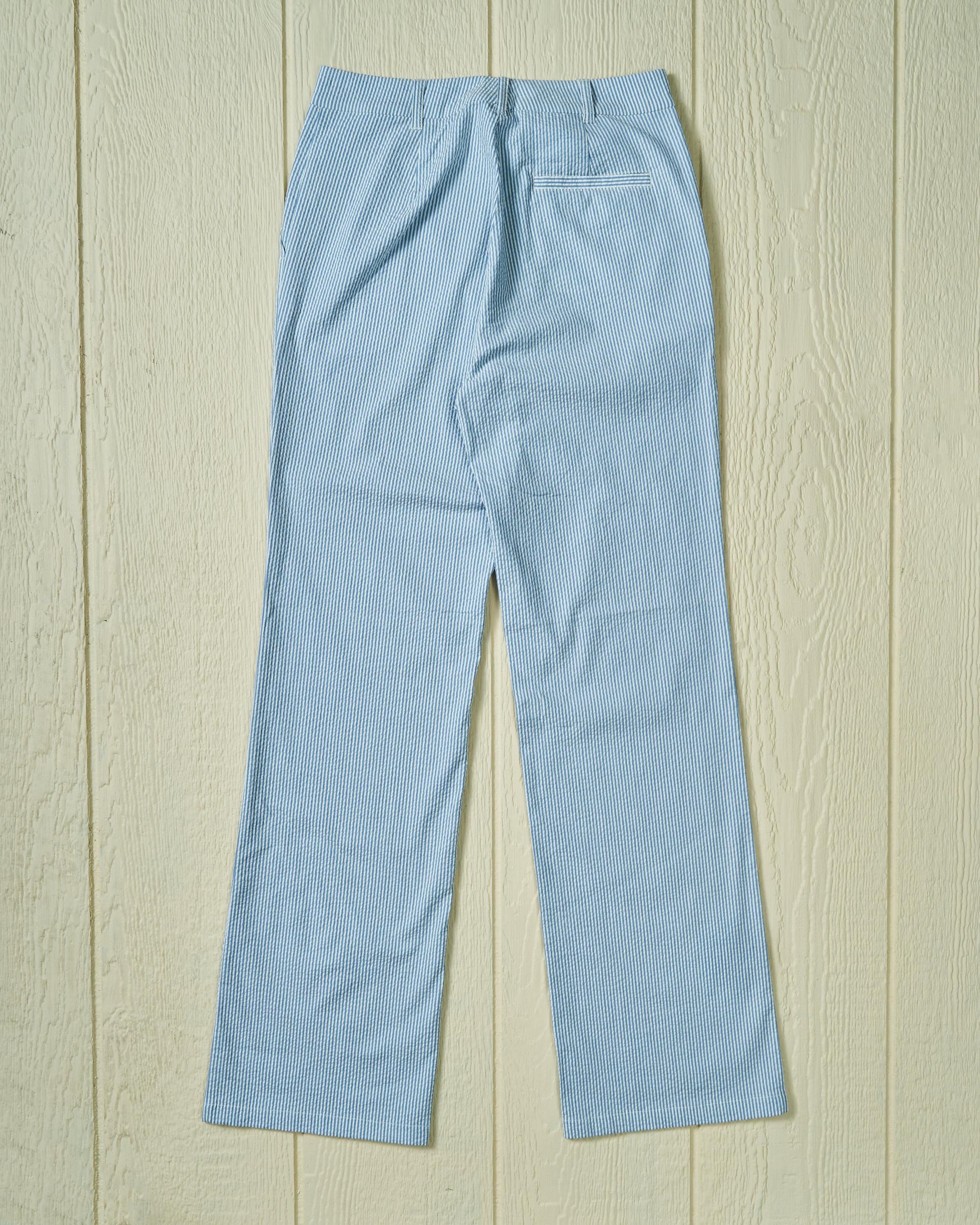 Women's Relaxed Pant in Blue Seersucker Product Image