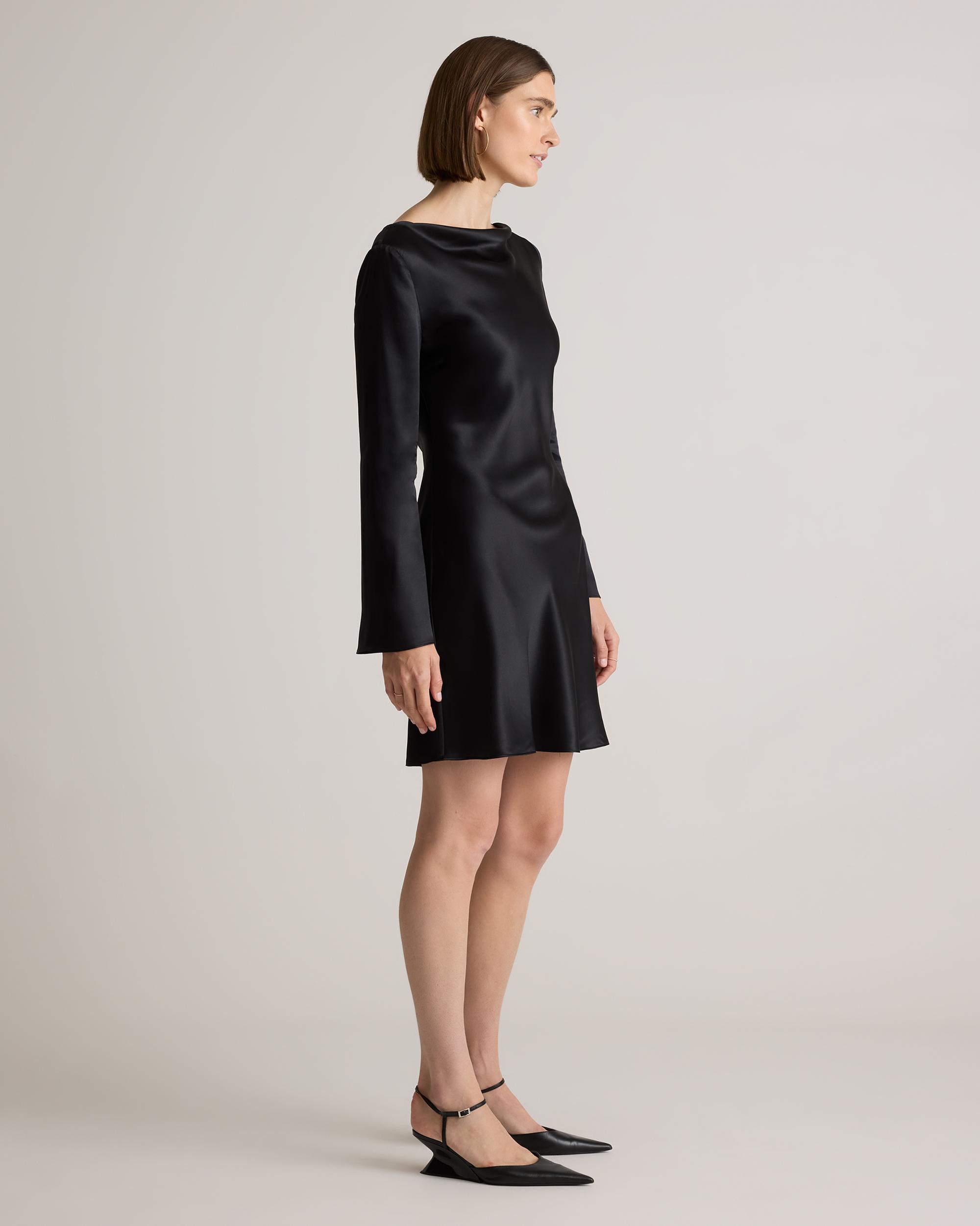 Quince | Women's Long Sleeve Mini Dress Silk Product Image