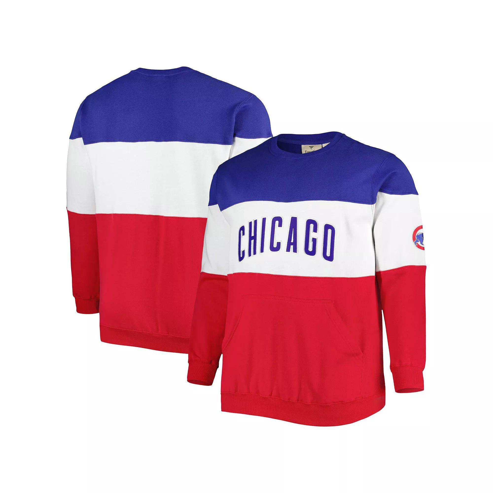 Men's Royal/Red Chicago Cubs Big & Tall Pullover Sweatshirt, Size: 3XB, Blue Product Image