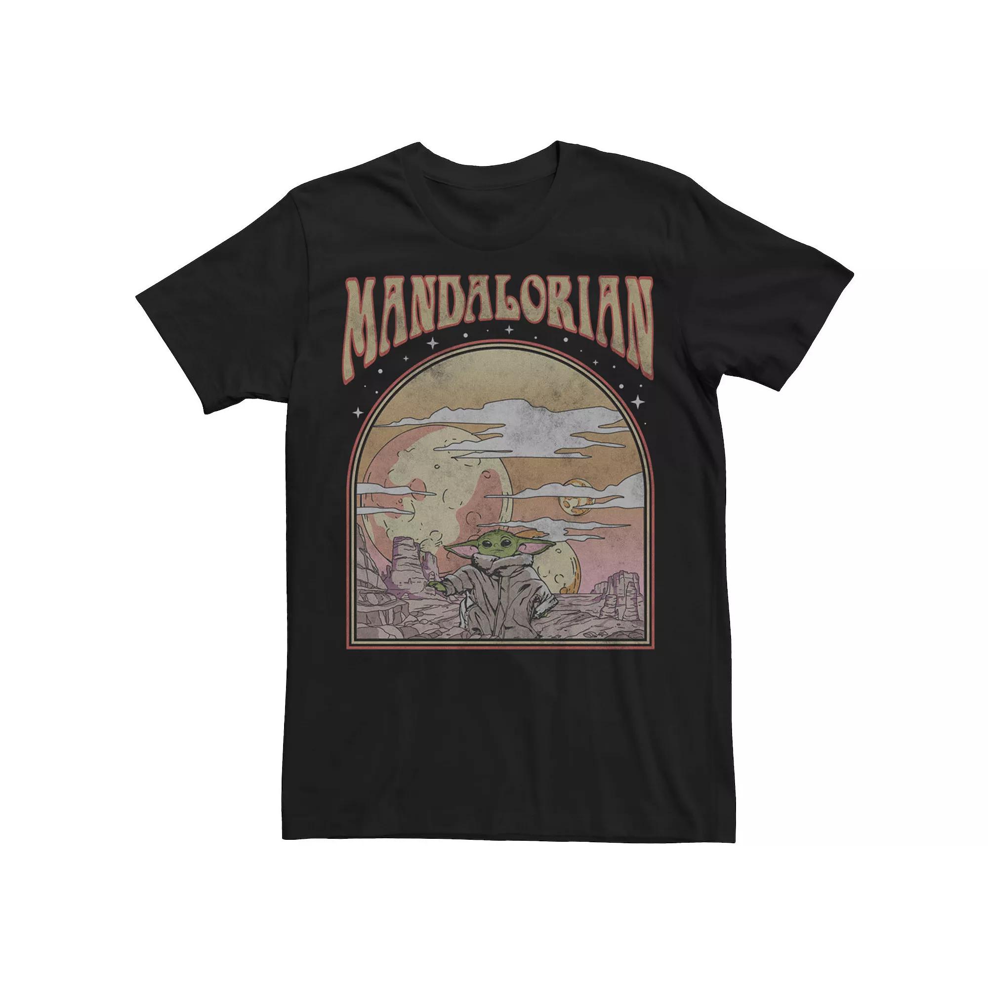 Men's Star Wars The Mandalorioan Nouveau Landscape Poster Tee, Size: XL, Black Product Image