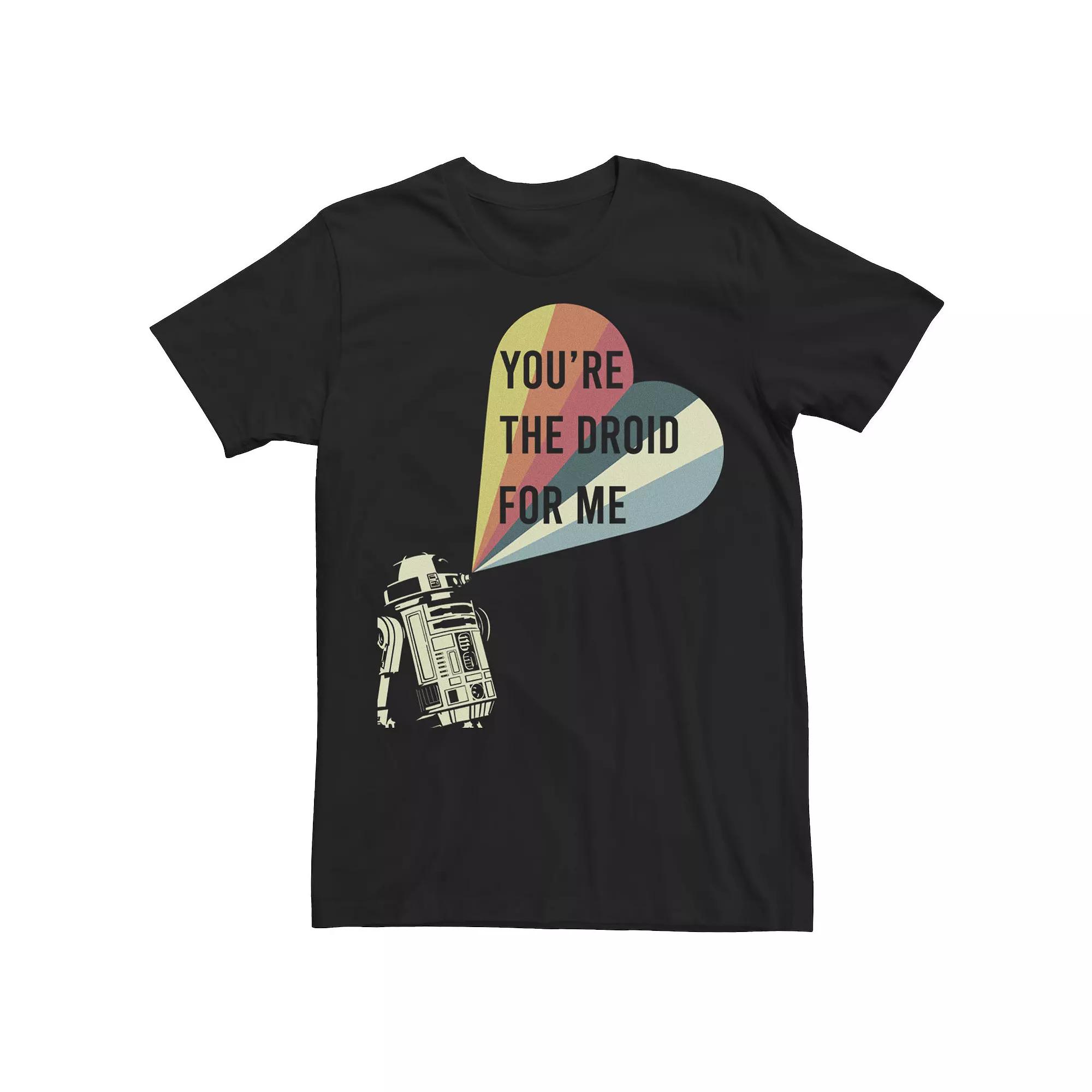 Men's Star Wars R2-D2 Droid For Me Striped Heart Tee,  Product Image