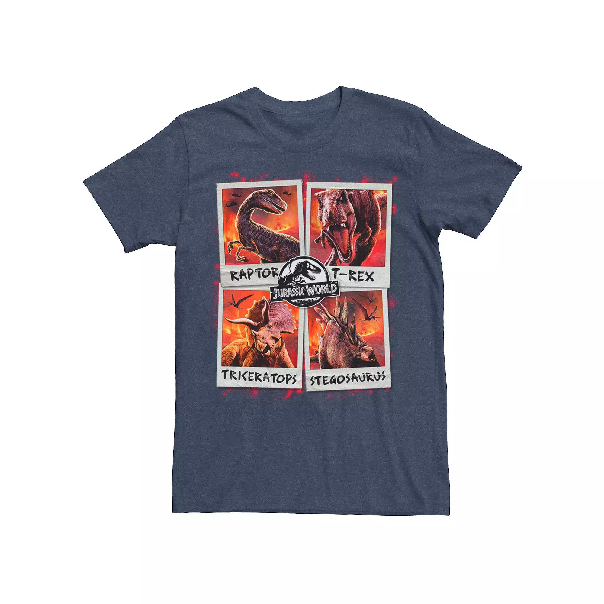 Men's Jurassic World Two Dino Vacation Polaroids Tee,  Product Image