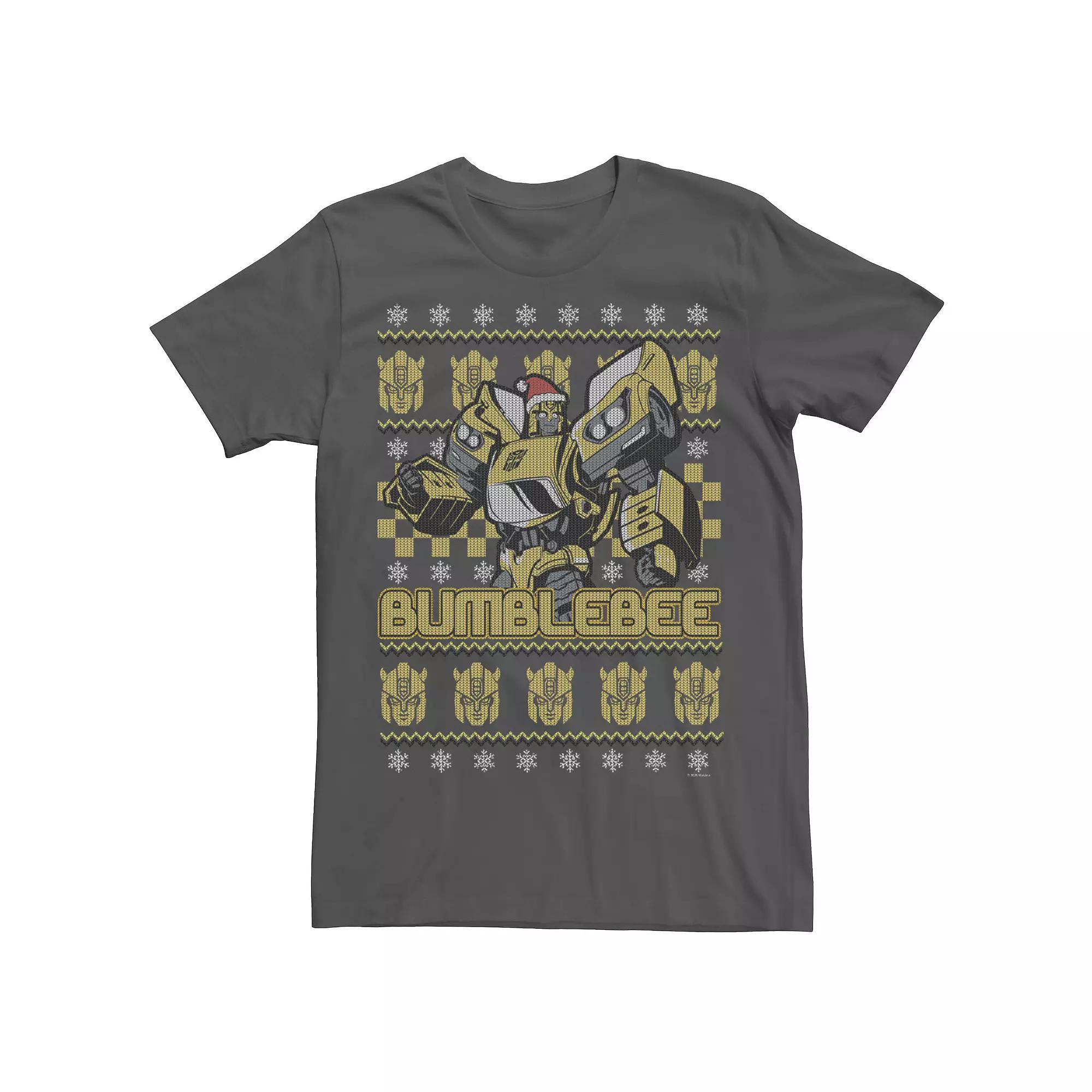 Men's Transformers Christmas Bumblebee Ugly Sweater Tee,  Product Image
