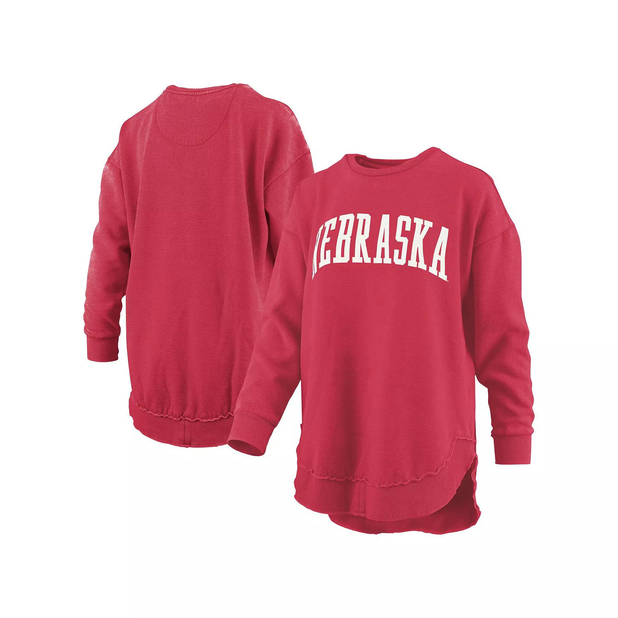 Women's Pressbox  Green Oregon Ducks Melange Poncho Vintage Fleece Long Sleeve Pullover Sweatshirt, Size: Medium Product Image