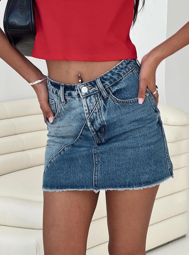 Jellicoe Spliced Denim Skirt Multi Wash Product Image