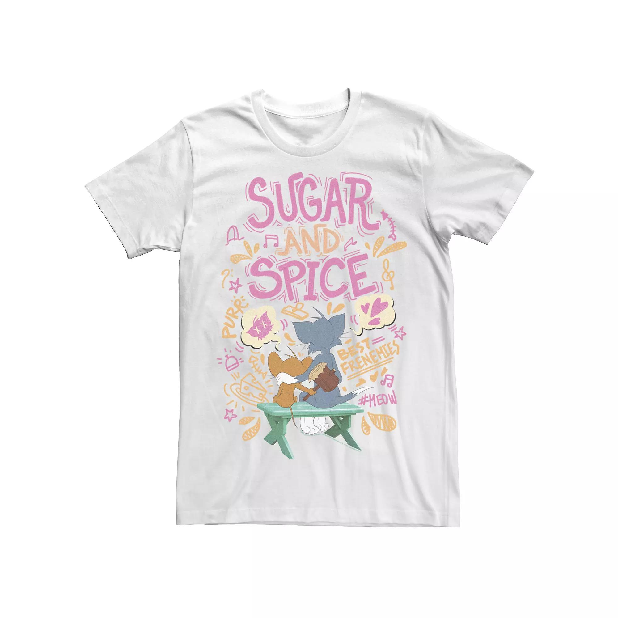 Men's Tom And Jerry Sugar And Spice Collage Portrait Tee,  Product Image