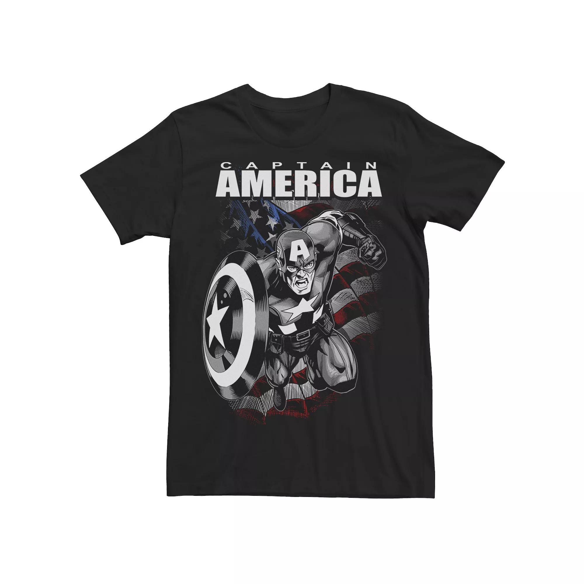 Men's Marvel Captain America Patriot Portrait Graphic Tee, Size: Medium, Blue Product Image