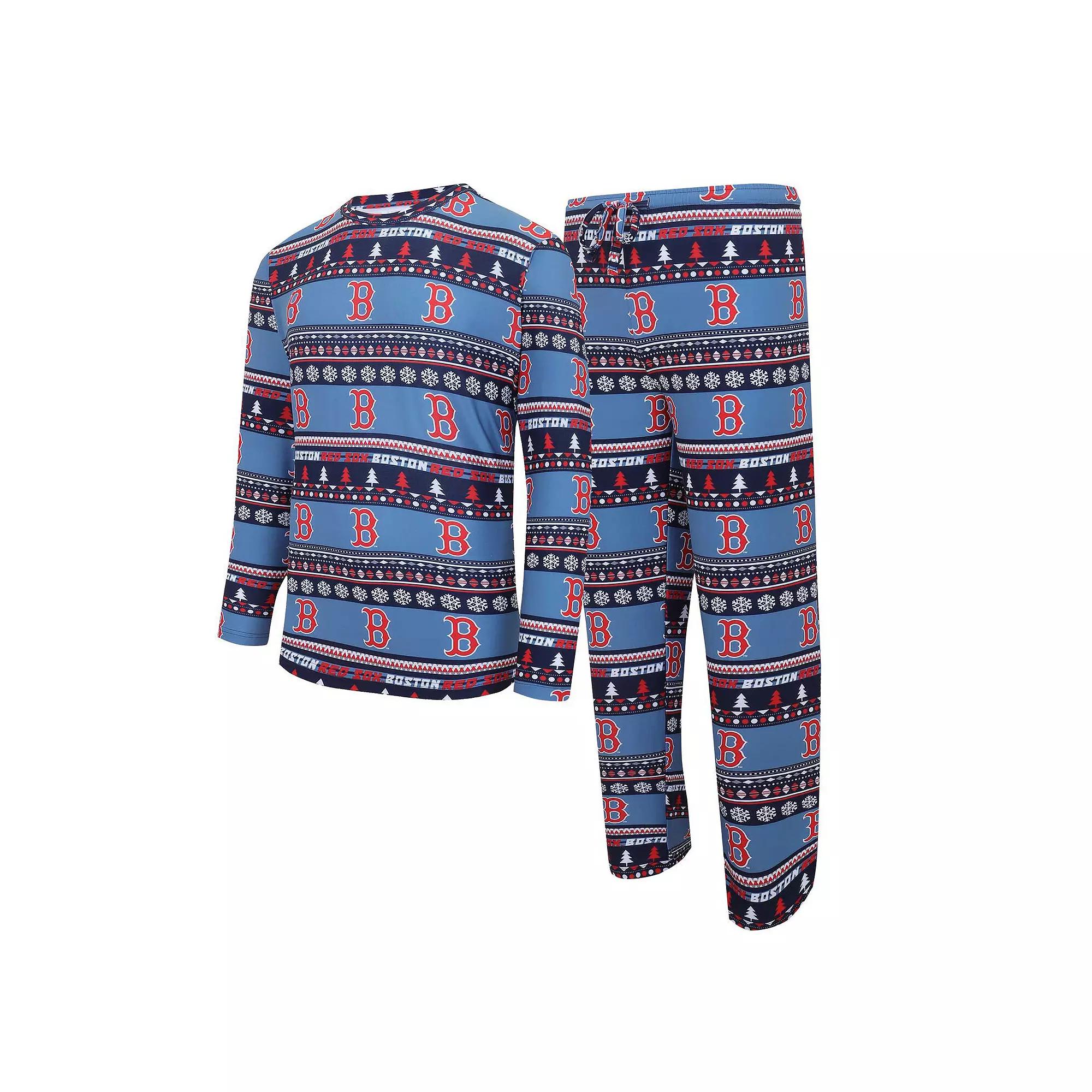 Men's Concepts Sport Navy Boston Red Sox Knit Ugly Sweater Long Sleeve Top & Pants Set,  Product Image