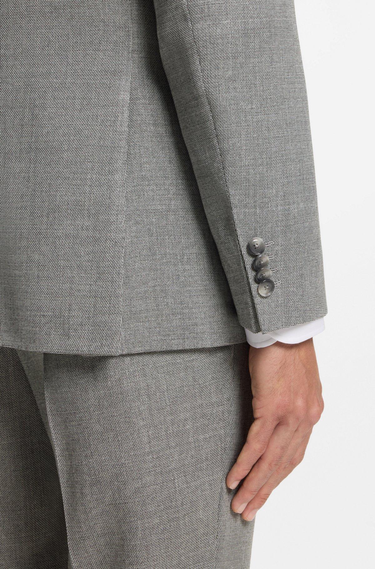 Patterned slim-fit jacket in stretch wool Product Image